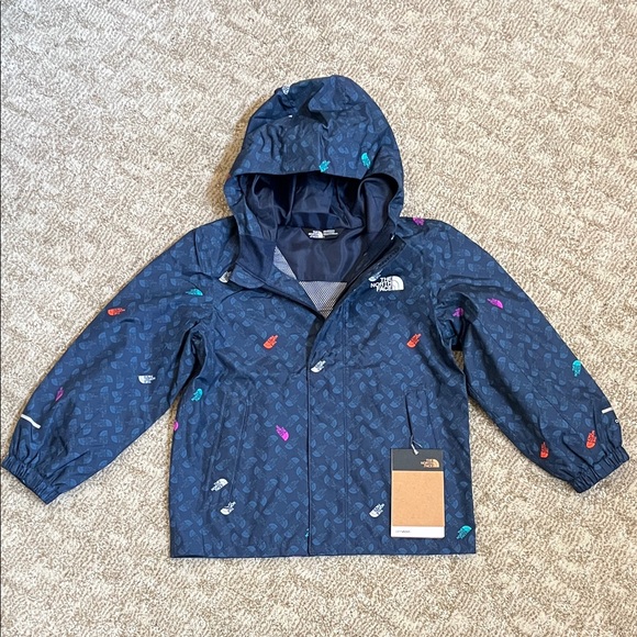The North Face Toddler Antora Gore-Tex Navy Logo Hooded Rain Jacket—Unisex 4T - Picture 3 of 12